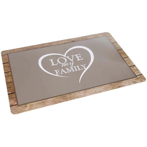 Килимок під миску Flamingo Shabby Chic Placemat Heart для собак коричневий 43х28.5 см