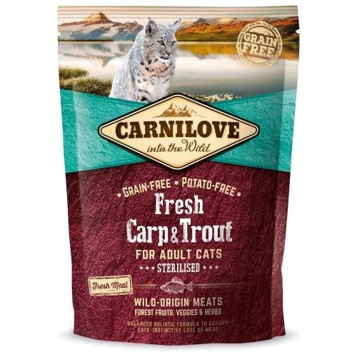 Сухой корм Carnilove Fresh Carp Trout для стерилизованных кошек рыба 400 г (8595602527427)
