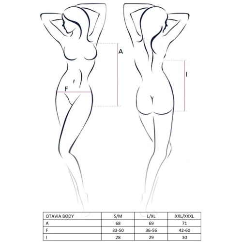 Кружевное боди Passion OTAVIA BODY black XXL/XXXL