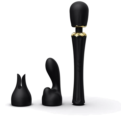 Вибромассажер с насадками Zalo - Kyro Wand Obsidian Black