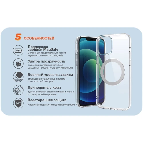 Чехол для iPhone Switcheasy MagClear with MagSafe Silver (GS-103-123-225-26) for iPhone 12 Pro Max фото 14