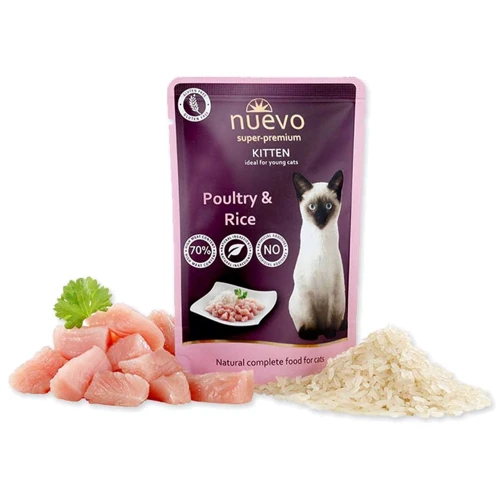 Вологий корм Nuevo Kitten для кошенят з птицею та рисом 85 г (95200 (753))