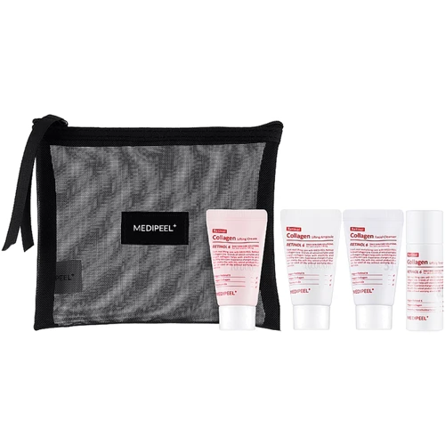 Medi-Peel Retinol Collagen Lifting Trial Kit Набор миниатюр для лица с ретинолом и коллагеном Cleanser 15 ml + Toner 20 ml + Ampoule 15 ml + Cream 15 g фото 2