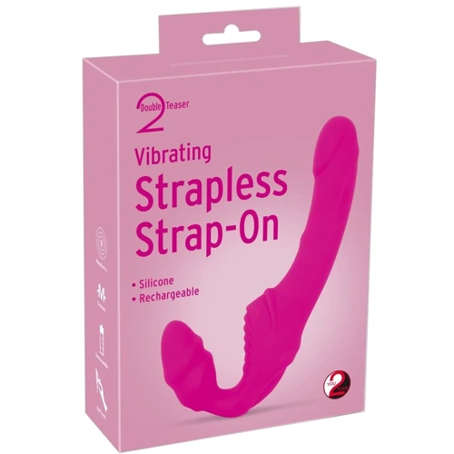 Безремневой страпон с вибрацией Vibrating Strapless Strap-On Pink