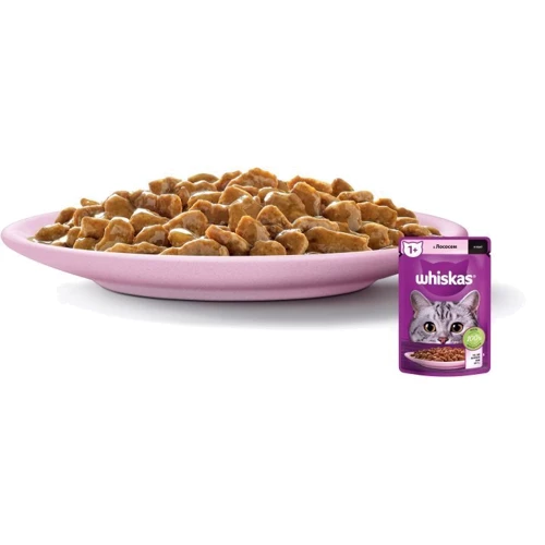 Упаковка влажного корма для котов Whiskas лосось в соусе 28х85 г (5900951302800): Порода Все породы