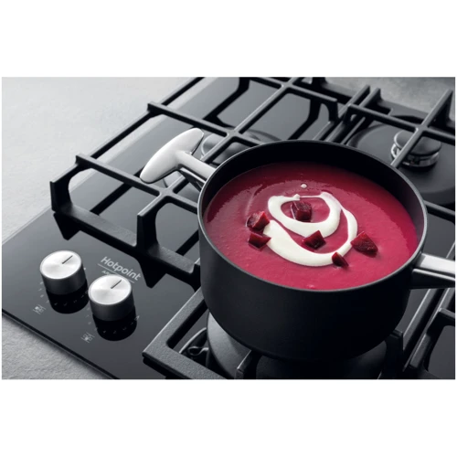 Варильна поверхня Hotpoint-Ariston HAGS61FBK: Розташування панелі спереду з боків