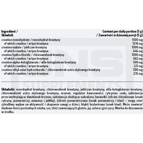 Креатин UNS Crea X-5 300g /60 servings/ Apple: Стать унісекс