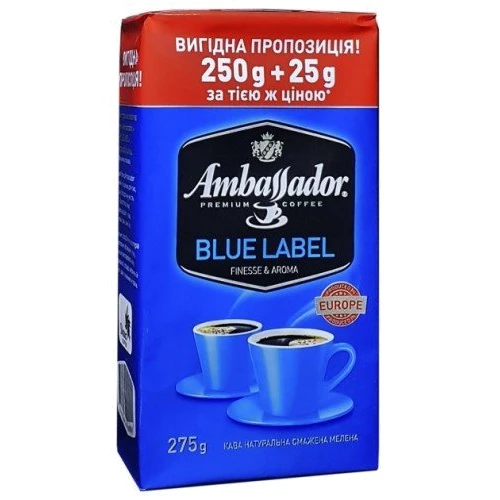 Кофе Ambassador Blue Label молотый 250+25 г (8719325020465)