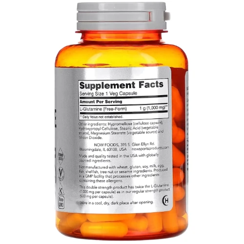 Now Foods L-Glutamine 1000 mg 120 caps L-глютамін: Тип глютамин