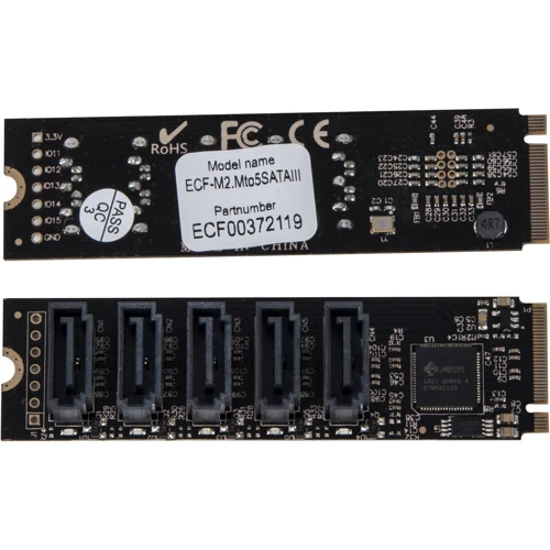 Frime M2 (M Key) to 5 x Sata III JMB585 (ECF-M2.Mto5SATAIII)