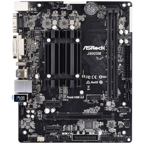 ASRock J4005M: Роз'єми на платі M.2, SATA 3.0, PCI Express x1
