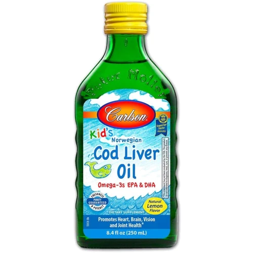 Carlson Labs Norwegian Cod Liver Oil For Kids 8.4 fl oz (250 ml) Lemon Рыбий жир (жидкий) из печени трески для детей 250 мл со вкусом лимона