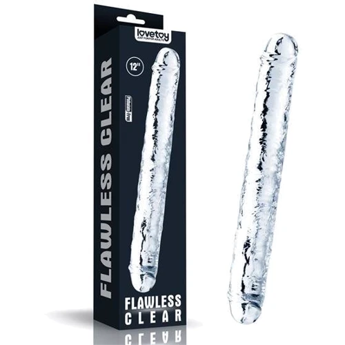 Двухсторонний фаллоимитатор LoveToy Flawless Clear Dildo 12"
