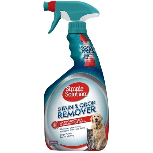 Универсальное жидкое средство Simple Solution Stain and Odor Remover с про-бактериями (Pro-bacteria) и энзимами для нейтрализации запахов и удаления стойких пятен от жизнедеятельности домашних животны