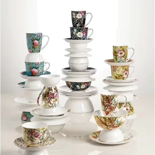 Чашка Maxwell & Williams для чаю з блюдцем Midnight Blossom Kilburn порцелянова 17.5х17.5х9 см 480 мл (WK01300): Обсяг 480 мл