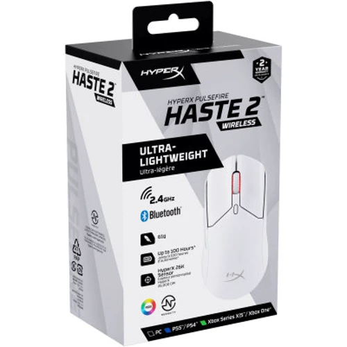 Мышь HyperX Pulsefire Haste 2 Wireless White (6N0A9AA) фото 9