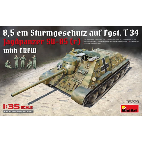 Сборная модель MiniArt Советская САУ СУ-85 "Jagdpanzer" образца 1943 г. с экипажем (MA35229)
