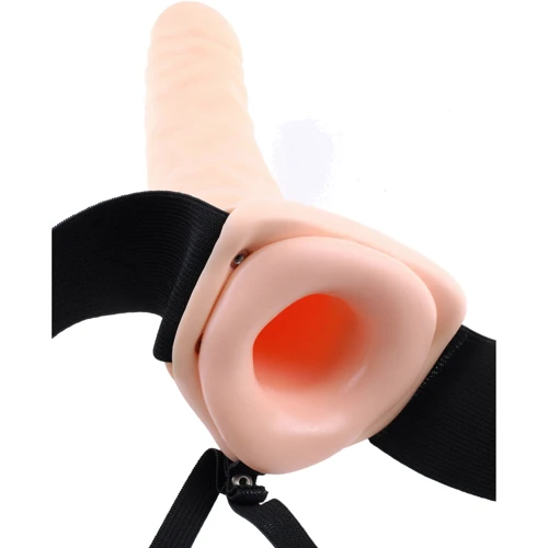 Полый страпон с вибрацией Fetish Fantasy Hollow Strap On 8", 20x4.5 см, телесный