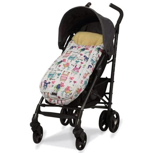 Зимовий конверт-кокон на натуральній овчині з опушкою доречі Baby XS Малюнки на білому тлі фото 7