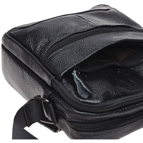 Мужская сумка планшет Borsa Leather черная (K11030-black): Фактура Матовая, Зернистая