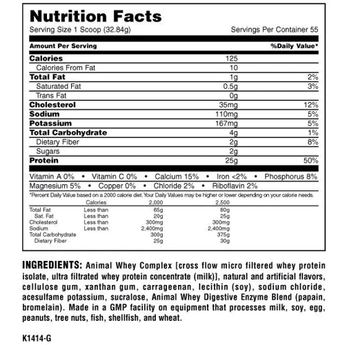 Протеин Universal Nutrition Animal Whey 1810 g /56 servings/ Vanilla: Вид Изоляты