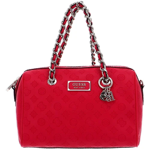 Женская сумка бочонок Guess Logo Love Box Satchel красная (HWSG7662060-HIB)
