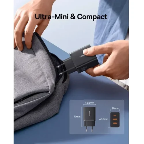 Зарядное устройство Baseus Wall Charger 2xUSB+USB-C Cube Fast Charger 30W Cluster Black (P10111402113-00) фото 9