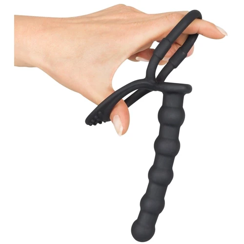 Насадка для двойного проникновения Orion Black Velvets Cock & Ball Ring