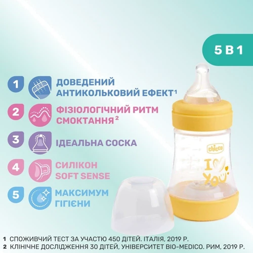 Бутылочка пластиковая Chicco Perfect 5 Love 150 мл 0 м+ (20211.31.40) фото 8