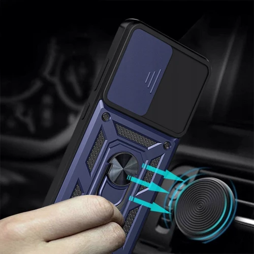 Аксессуар для смартфона Mobile Case Camshield Serge Ring Blue for Samsung A556 Galaxy A55: Материал TPU (термополиуретан) и поликарбонат