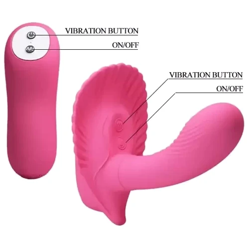 Вибробабочка с стимулятором клитора PRETTY LOVE - Powerful Shell Stimulator , BI-014368W-3