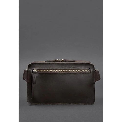 Женская поясная сумка BlankNote Dropbag Maxi темно-коричневая (BN-BAG-20-choko): Фактура Матовая, Гладкая