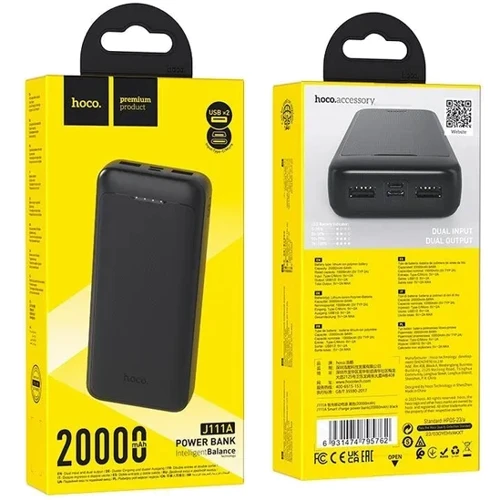 Внешний аккумулятор Hoco Power Bank 20000mAh J111A Smart Charge Black фото 7