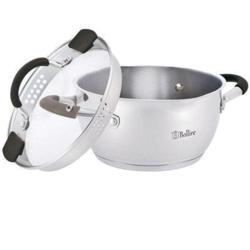 Кастрюля Bollire BR 2404, с крышкой со сливом d 24 см, 4.7 л: Тип Традиционная