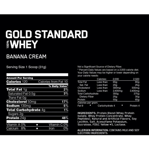 Протеин Optimum Nutrition 100% Whey Gold Standard 907 g / 29 servings / French Vanilla Creme: Вид Сывороточные