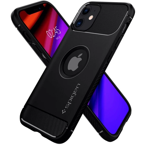 Чехол для iPhone Spigen Rugged Armor Matte Black (ACS01743) for iPhone 12 mini: Цвет черный