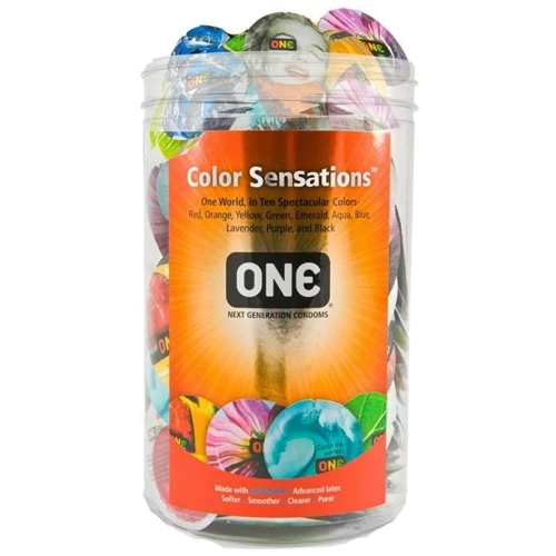 Набор презервативов ONE Color Sensations 100 шт, мегапак тюб