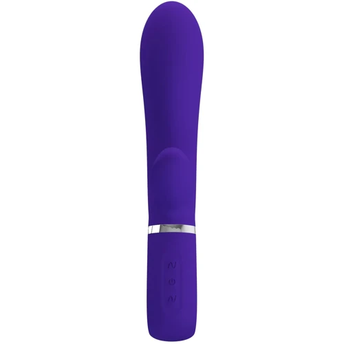 Вибратор с мягкой головкой и клиторальной стимуляцией LYBAILE Pretty Love Thomas USB Purple (BI-014621-3)