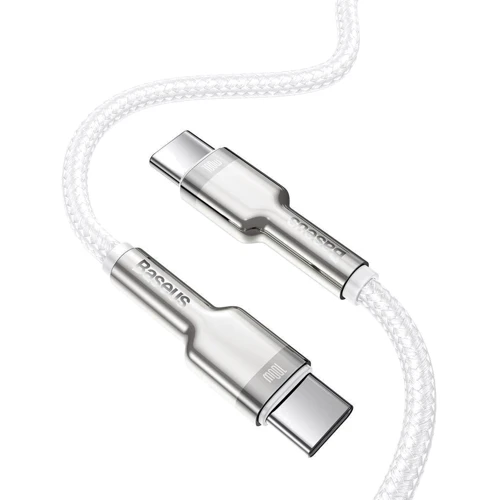 Кабель Baseus Cable USB-C to USB-C Cafule Metal 100W 2m White (CATJK-D02): Тип USB-C - USB-C