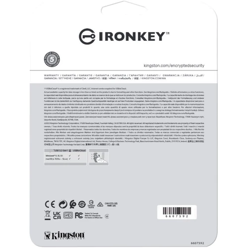 USB-флешка Kingston 32GB IronKey Locker Plus 50 AES Encrypted USB 3.2 (IKLP50/32GB) фото 5