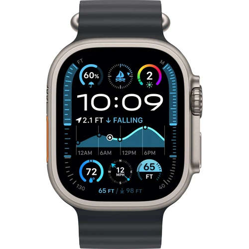 Apple Watch Ultra 2 2024 GPS + Cellular 49mm Natural Titanium Case with Black Ocean Band UA фото 8