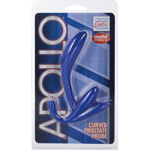Анальная пробка Apollo Curved Prostate Probe, синий