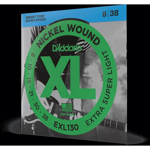 Струна для гитар Струны D'ADDARIO EXL130 XL NICKEL WOUND EXTRA SUPER LIGHT (08-38): Тип Комплект струн