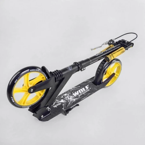 Самокат Best Scooter Wolf желтый (W-10728): Конструкция рамы складная