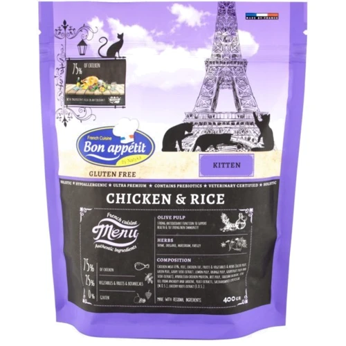 Сухий корм Bon Appétit Kitten Chicken & Rice для кошенят з куркою і рисом 0.4 кг (3760240681793)