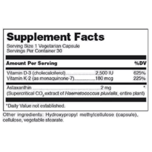 Douglas Laboratories K2-D3 With Astaxanthin Витамины К2 Д3 с астаксантином 30 капсул: Форма выпуска Капсулы