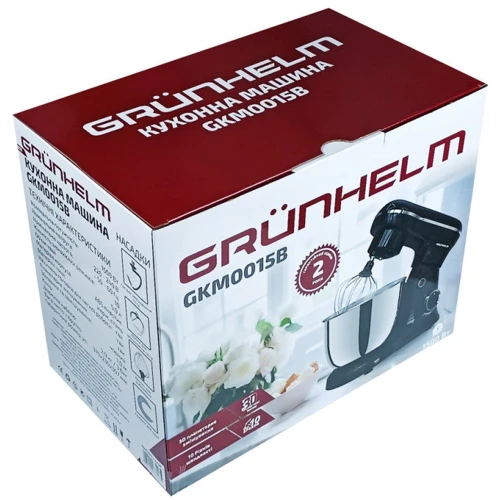 Кухонний комбайн Grunhelm GKM0015B: Насадки Для замеса теста, Для смешивания, Венчик