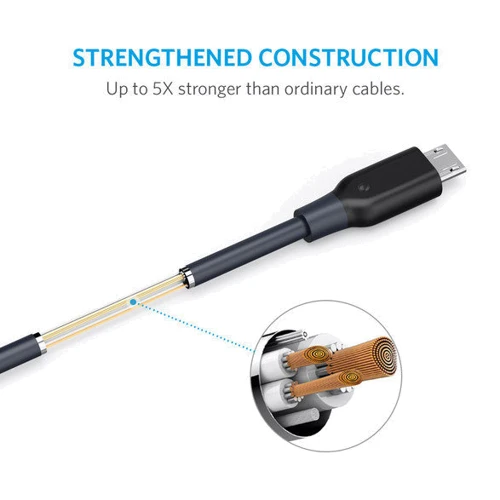 Кабель ANKER USB Cable to microUSB Powerline V3 90cm Grey (A8132H11/A8132G11): Тип USB Cable - microUSB