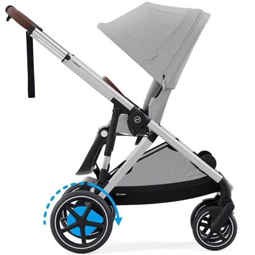 Прогулочная коляска Cybex eGazelle S SLV Stone Grey с электродвигателем и функцией укачивания (524000523): Материал колес резина