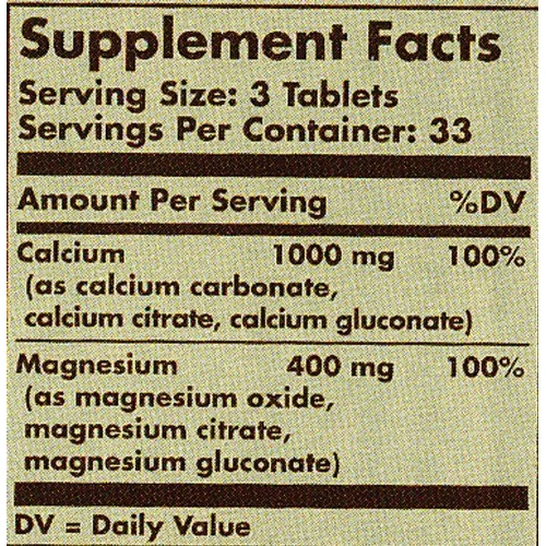 Solgar Calcium Magnesium 100 Tablets: Форма выпуска Таблетки